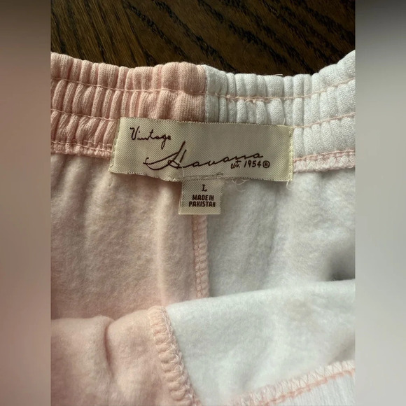 NWT Vintage Havana Pink and White Color block Shorts Size L - Picture 3 of 5